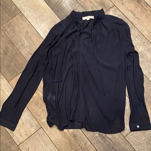 Loft Navy Blouse Medium
